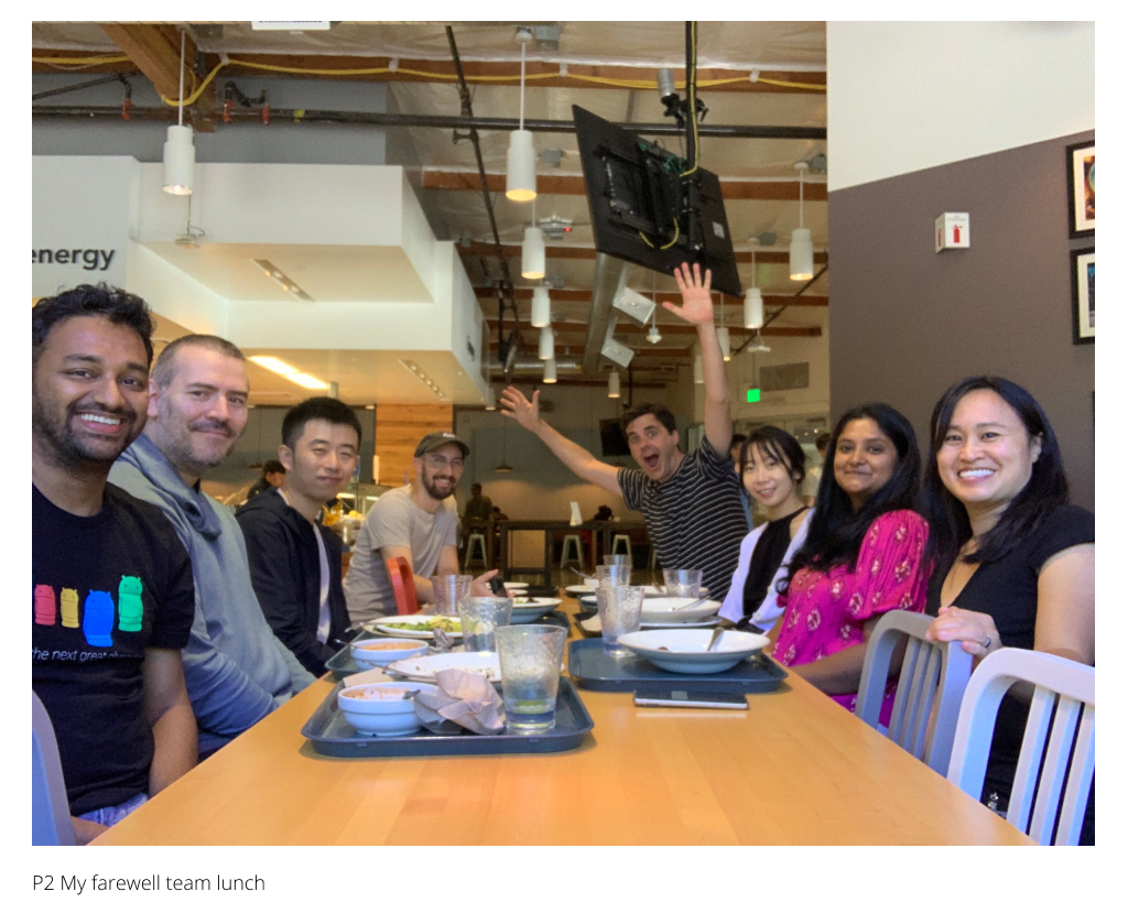 My farewell team lunch