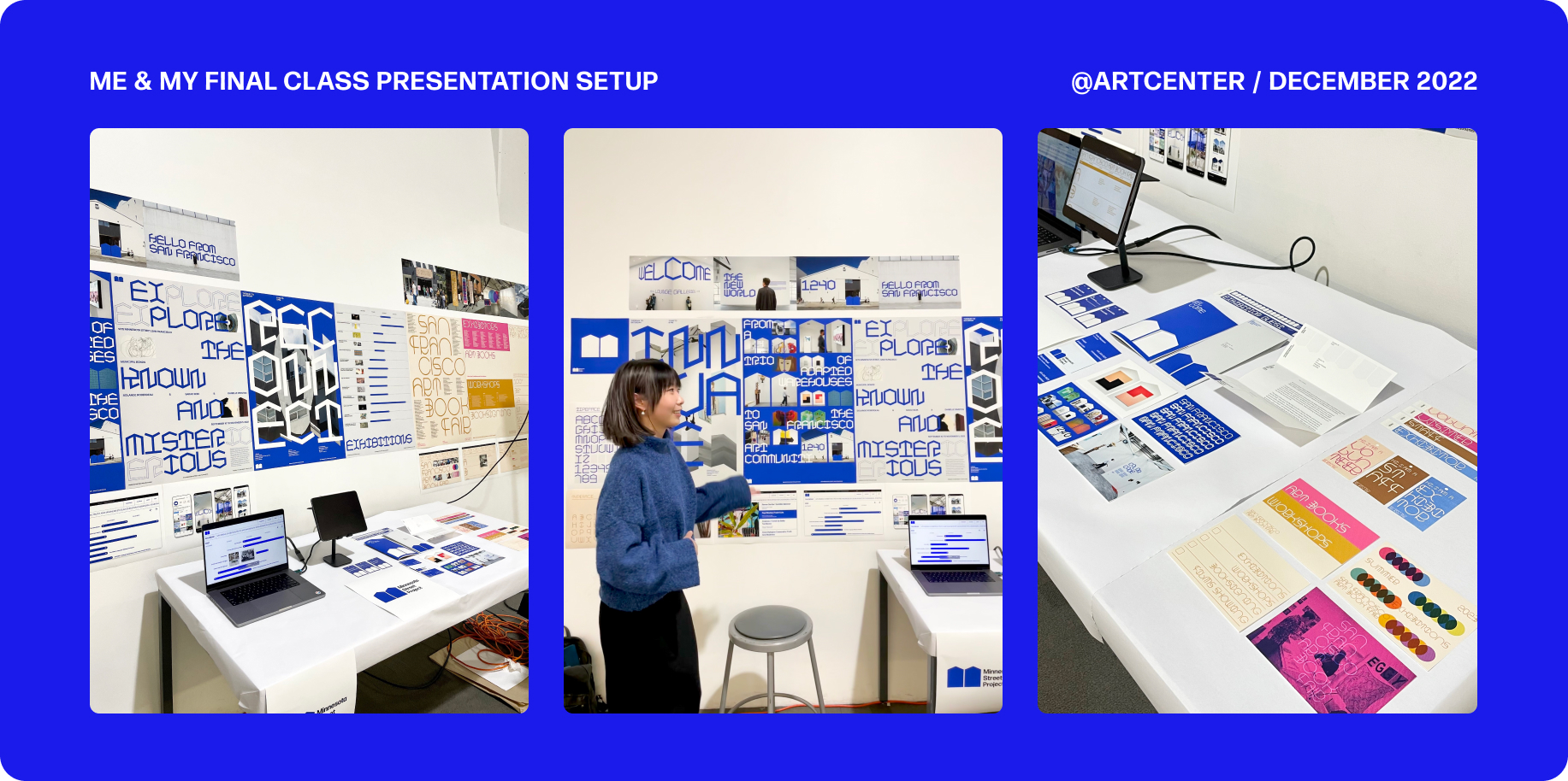 Me & My final class presentation setup